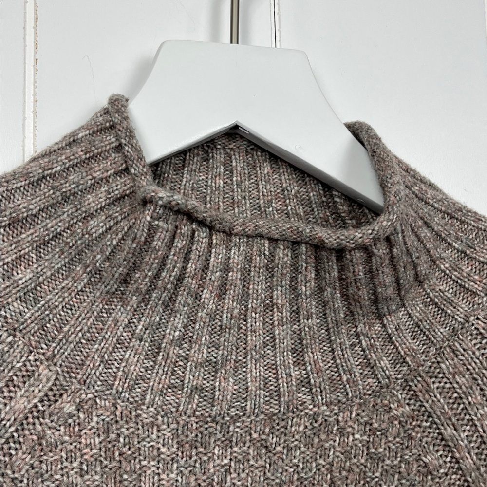 Universal Thread Womens Sweater Dress S Brown Gray Heather Mock T Cable Knit EUC - Picture 3 of 13